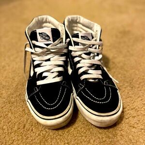 Vans Black and White High-Top Sneakers